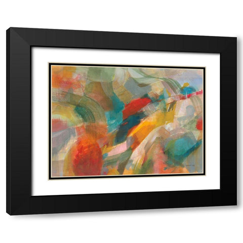 Folds of Color Black Modern Wood Framed Art Print with Double Matting by Nai, Danhui