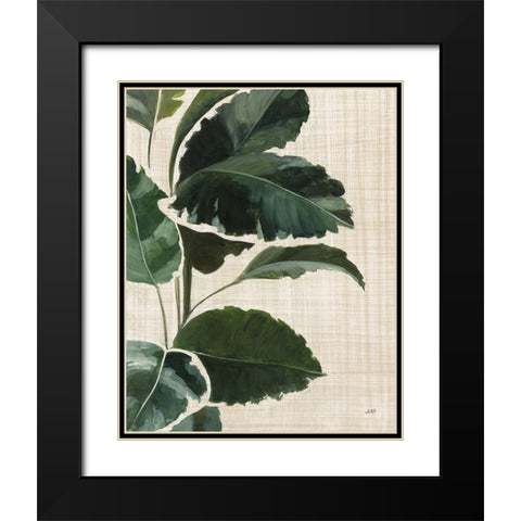 Tropical Study I Linen Black Modern Wood Framed Art Print with Double Matting by Purinton, Julia