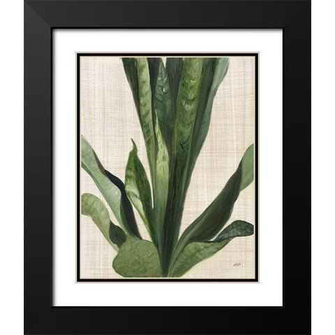 Tropical Study III Linen Black Modern Wood Framed Art Print with Double Matting by Purinton, Julia