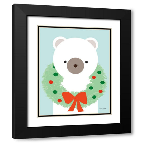 Polar Bear Black Modern Wood Framed Art Print with Double Matting by Kelle, Ann