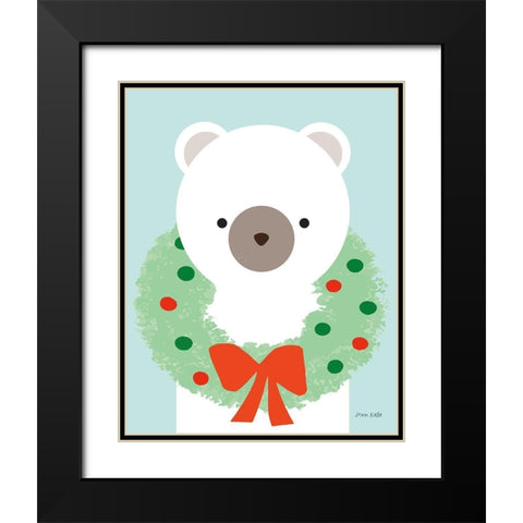 Polar Bear Black Modern Wood Framed Art Print with Double Matting by Kelle, Ann