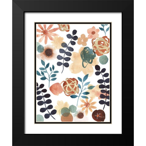 Garden Dance VI Blue Black Modern Wood Framed Art Print with Double Matting by Horn, Laura