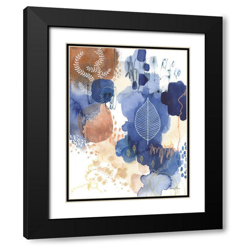 Indigo Bliss II Black Modern Wood Framed Art Print with Double Matting by Horn, Laura