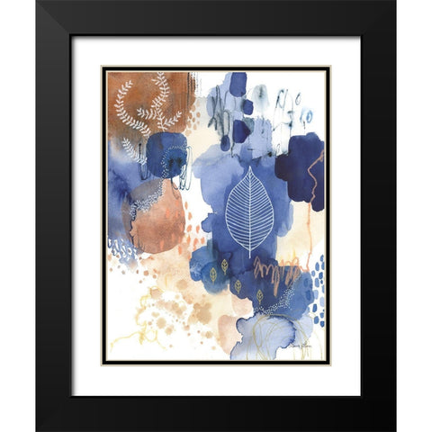 Indigo Bliss II Black Modern Wood Framed Art Print with Double Matting by Horn, Laura