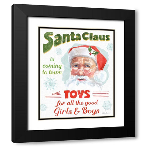 Santa Signs II Black Modern Wood Framed Art Print with Double Matting by Grove, Beth