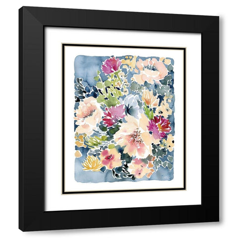 Peony Delights Black Modern Wood Framed Art Print with Double Matting by Pete, Katrina