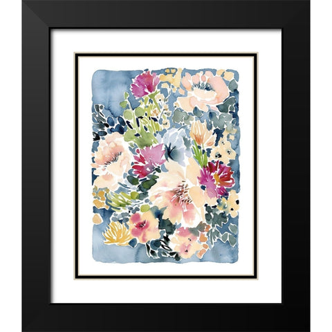 Peony Delights Black Modern Wood Framed Art Print with Double Matting by Pete, Katrina