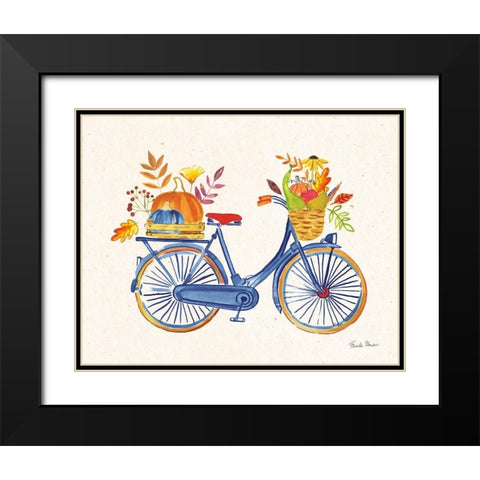 Autumn Harvest I Navy Black Modern Wood Framed Art Print with Double Matting by Zaman, Farida