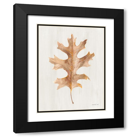 Fallen Leaf I Texture Black Modern Wood Framed Art Print with Double Matting by Nai, Danhui