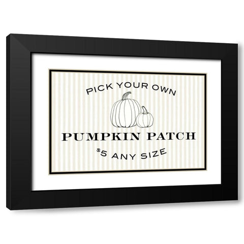 Pumpkin Patch Black Modern Wood Framed Art Print with Double Matting by Wild Apple Portfolio