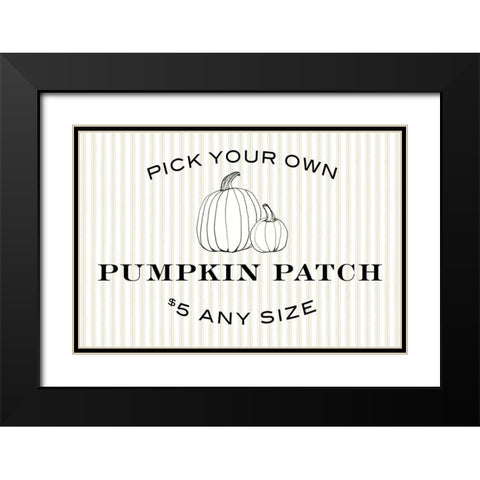 Pumpkin Patch Black Modern Wood Framed Art Print with Double Matting by Wild Apple Portfolio