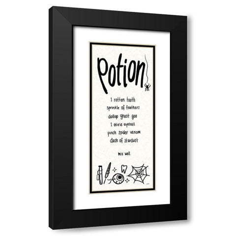 Witches Potion VII Black Modern Wood Framed Art Print with Double Matting by York, Leah