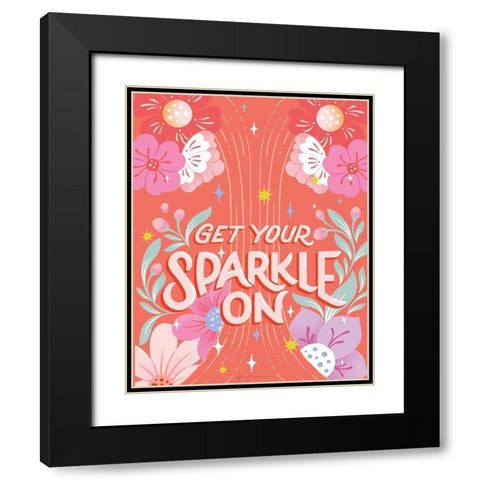 Sparkle I Black Modern Wood Framed Art Print with Double Matting by Graham, Gia
