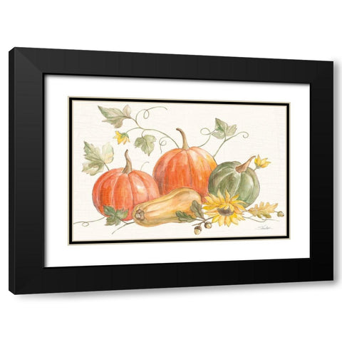 Happy Harvest Pumpkins Black Modern Wood Framed Art Print with Double Matting by Vassileva, Silvia
