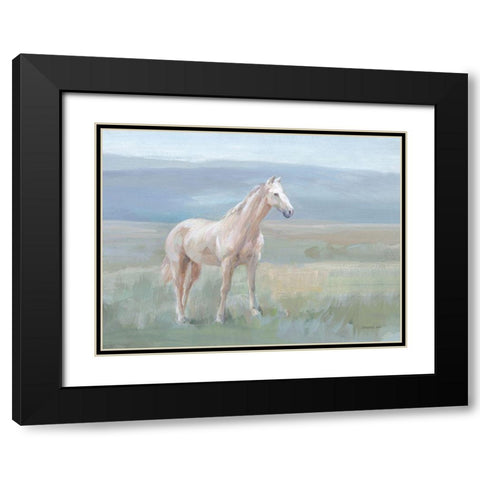 Mountain Mare Landscape Black Modern Wood Framed Art Print with Double Matting by Nai, Danhui