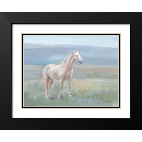 Mountain Mare Landscape Black Modern Wood Framed Art Print with Double Matting by Nai, Danhui