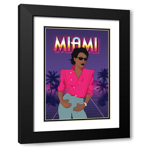 So Eighties II Black Modern Wood Framed Art Print with Double Matting by Escalante, Omar