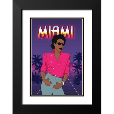So Eighties II Black Modern Wood Framed Art Print with Double Matting by Escalante, Omar