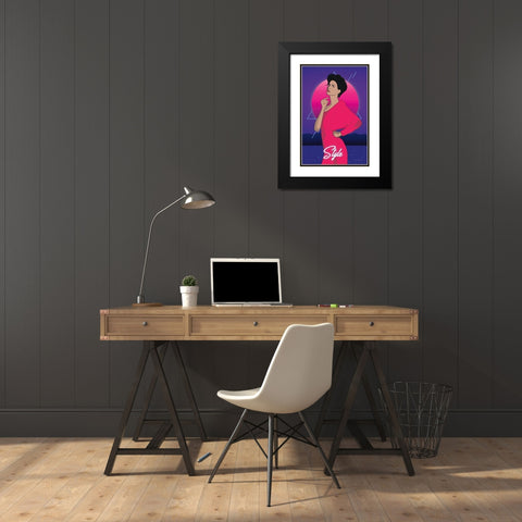 So Eighties III Black Modern Wood Framed Art Print with Double Matting by Escalante, Omar