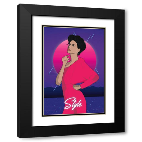 So Eighties III Black Modern Wood Framed Art Print with Double Matting by Escalante, Omar