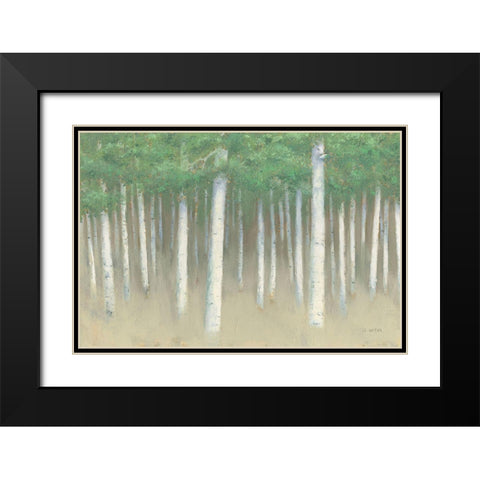 Green Forest Hues I Black Modern Wood Framed Art Print with Double Matting by Wiens, James