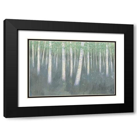 Green Forest Hues II Black Modern Wood Framed Art Print with Double Matting by Wiens, James