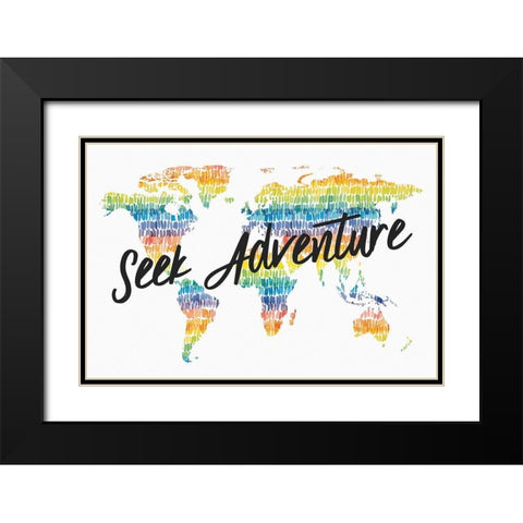 Rainbow World I Adventure Black Modern Wood Framed Art Print with Double Matting by Wild Apple Portfolio