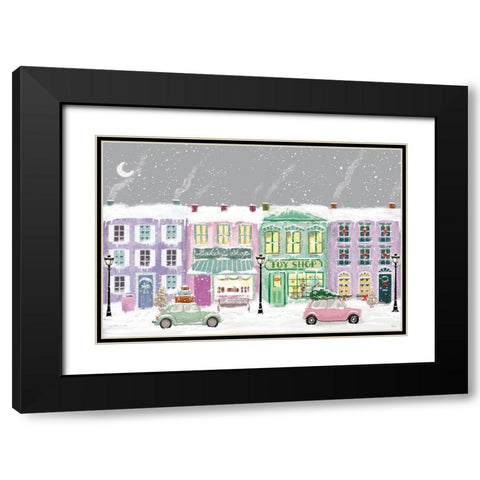 Hometown Holiday I Purple Black Modern Wood Framed Art Print with Double Matting by Charron, Veronique