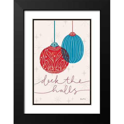 Retro Ornament V Red Black Modern Wood Framed Art Print with Double Matting by Thorns, Becky