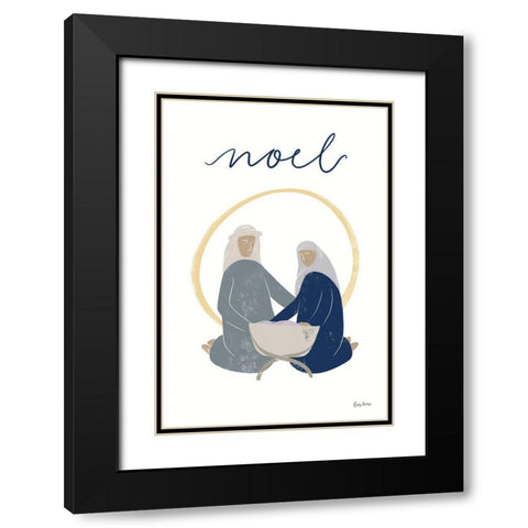 Nativity II with Navy Black Modern Wood Framed Art Print with Double Matting by Thorns, Becky