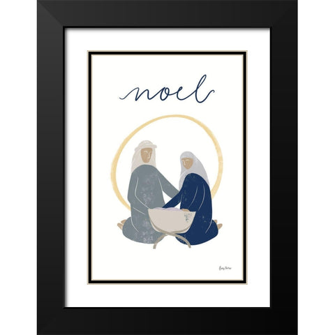 Nativity II with Navy Black Modern Wood Framed Art Print with Double Matting by Thorns, Becky