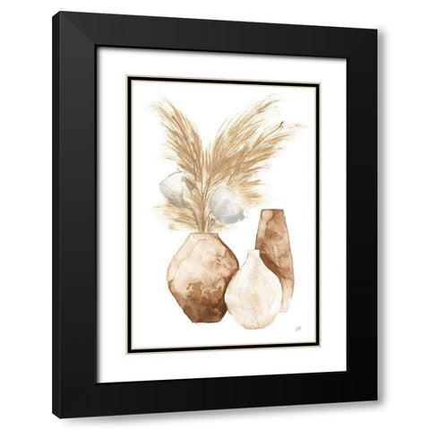 Vase Gray Pods Black Modern Wood Framed Art Print with Double Matting by Paschke, Chris