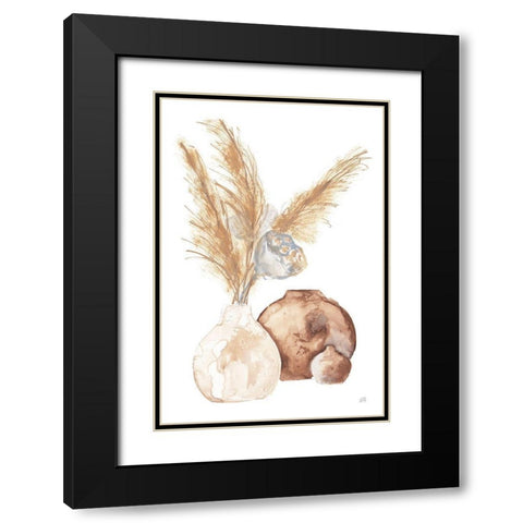 Vase Gray Lotus Pods Black Modern Wood Framed Art Print with Double Matting by Paschke, Chris