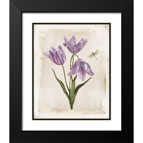 Antiquarian Blooms III Purple Black Modern Wood Framed Art Print with Double Matting by Pertiet, Katie
