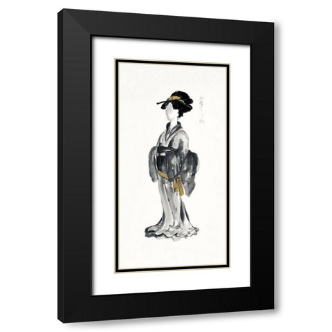 Geisha I Black and Gold Black Modern Wood Framed Art Print with Double Matting by Paschke, Chris
