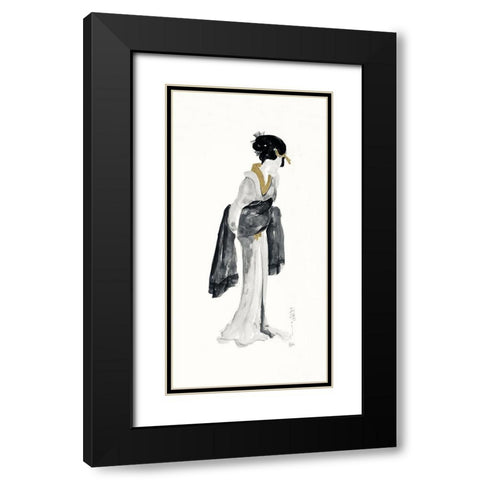 Geisha II Black and Gold Black Modern Wood Framed Art Print with Double Matting by Paschke, Chris