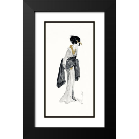 Geisha II Black and Gold Black Modern Wood Framed Art Print with Double Matting by Paschke, Chris