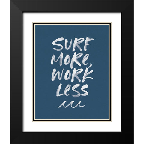 Beach Bums II Darker Blue Black Modern Wood Framed Art Print with Double Matting by Wild Apple Portfolio