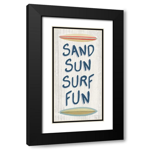 Beach Time V Fun Black Modern Wood Framed Art Print with Double Matting by Wiens, James
