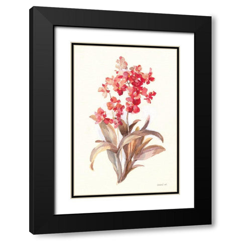 Autumn Orchid I Black Modern Wood Framed Art Print with Double Matting by Nai, Danhui