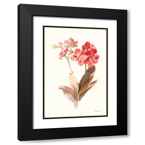 Autumn Orchid II Black Modern Wood Framed Art Print with Double Matting by Nai, Danhui