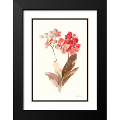 Autumn Orchid II Black Modern Wood Framed Art Print with Double Matting by Nai, Danhui