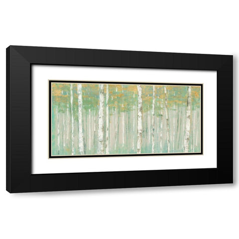 Birchs at Sunrise Gold Crop Black Modern Wood Framed Art Print with Double Matting by Purinton, Julia