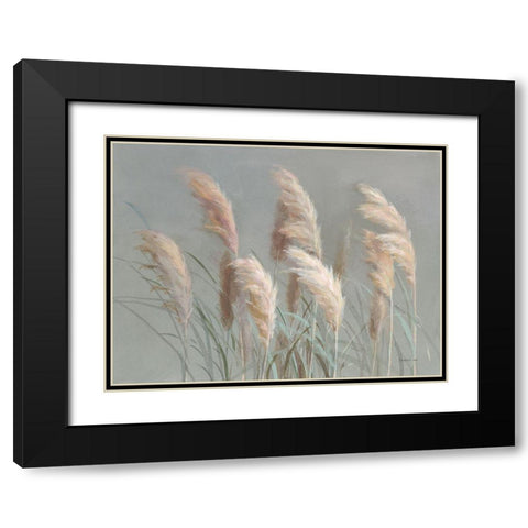 Pampas Grasses on Gray Black Modern Wood Framed Art Print with Double Matting by Nai, Danhui