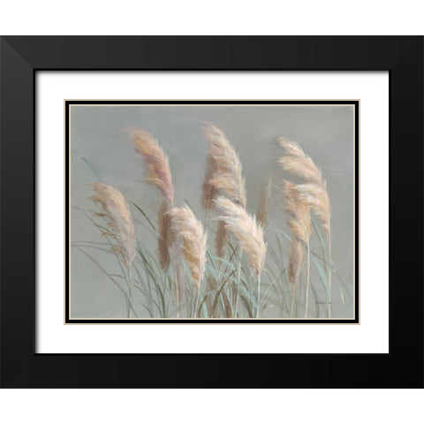 Pampas Grasses on Gray Black Modern Wood Framed Art Print with Double Matting by Nai, Danhui