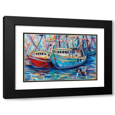 Salty Duo Black Modern Wood Framed Art Print with Double Matting by Vertentes, Jeanette