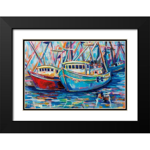 Salty Duo Black Modern Wood Framed Art Print with Double Matting by Vertentes, Jeanette