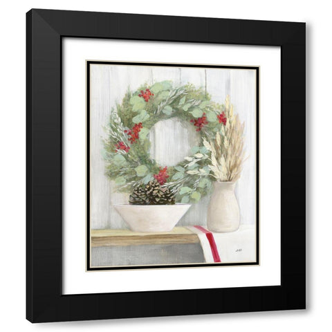 Natural Christmas I Black Modern Wood Framed Art Print with Double Matting by Purinton, Julia