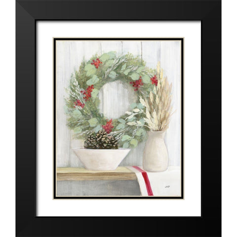 Natural Christmas I Black Modern Wood Framed Art Print with Double Matting by Purinton, Julia