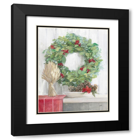 Natural Christmas II Black Modern Wood Framed Art Print with Double Matting by Purinton, Julia